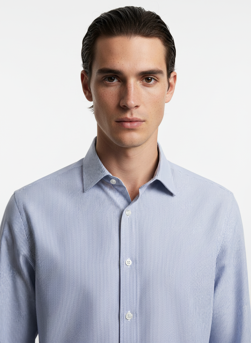 Mstriped Blue Men's Italian Shirt | Vol. 1