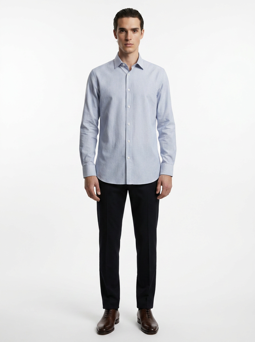 Mstriped Blue Men's Italian Shirt | Vol. 1
