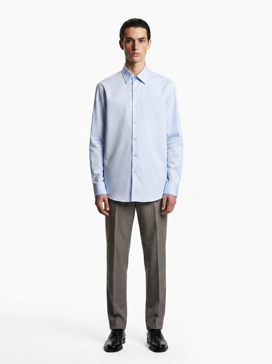 Solid Blue Men's Italian Shirt | Vol. 3