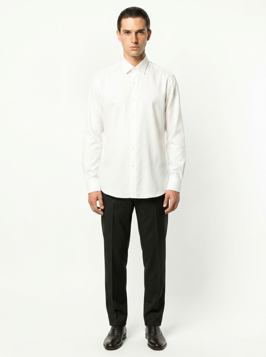 Solid Cream Men's Italian Shirt | Vol. 1