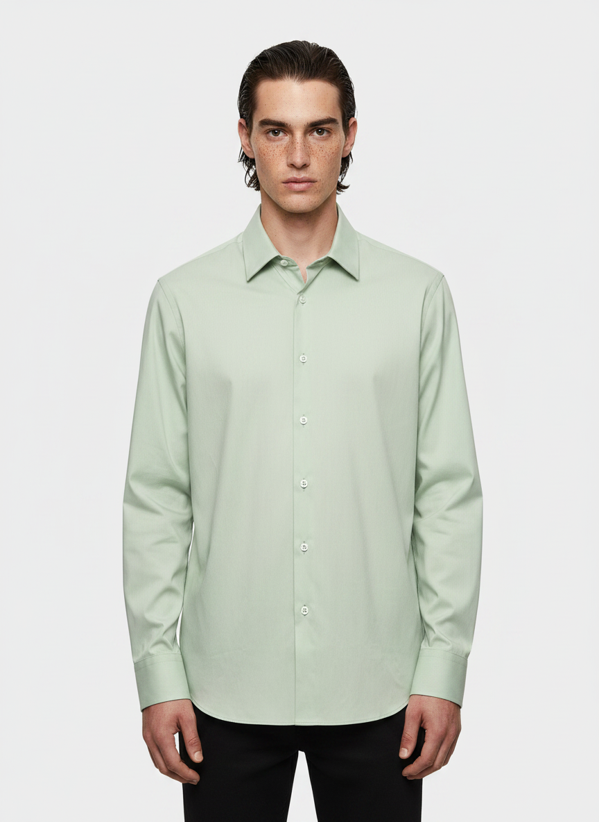 Solid Green Men's Italian Shirt | Vol. 1