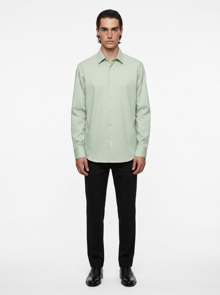 Solid Green Men's Italian Shirt | Vol. 1