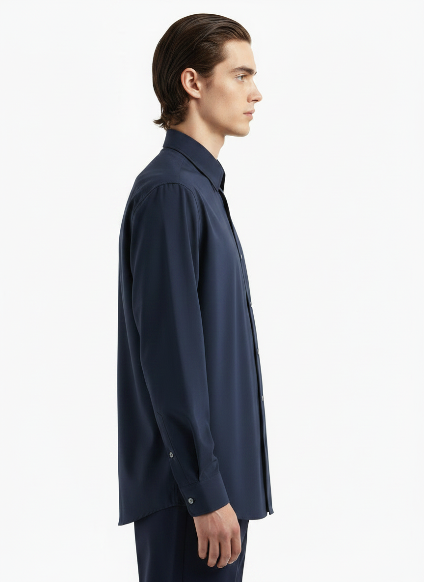 Solid Navy Blue Men's Italian Shirt | Vol. 1