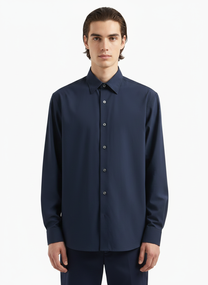 Solid Navy Blue Men's Italian Shirt | Vol. 1