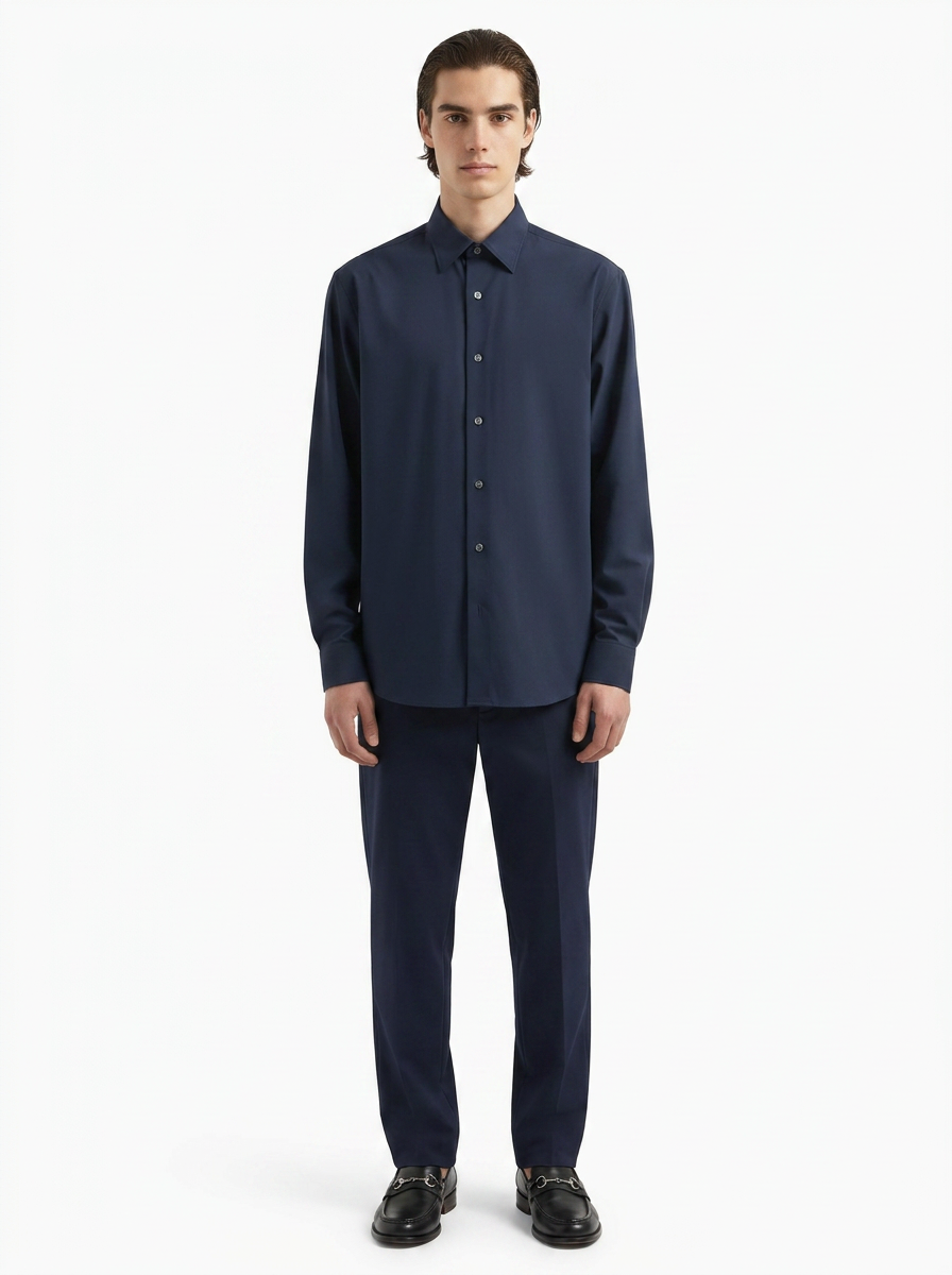 Solid Navy Blue Men's Italian Shirt | Vol. 1