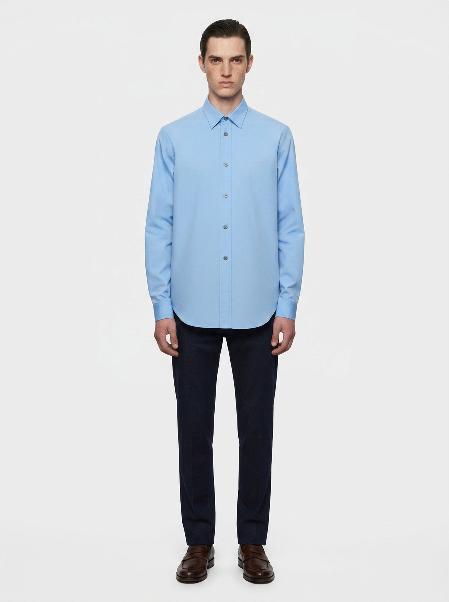 Solid Powder Blue Men's Italian Shirt | Vol. 1