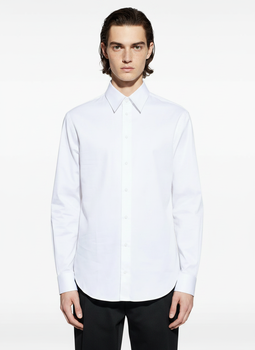Solid White Men's Italian Shirt | Vol. 1