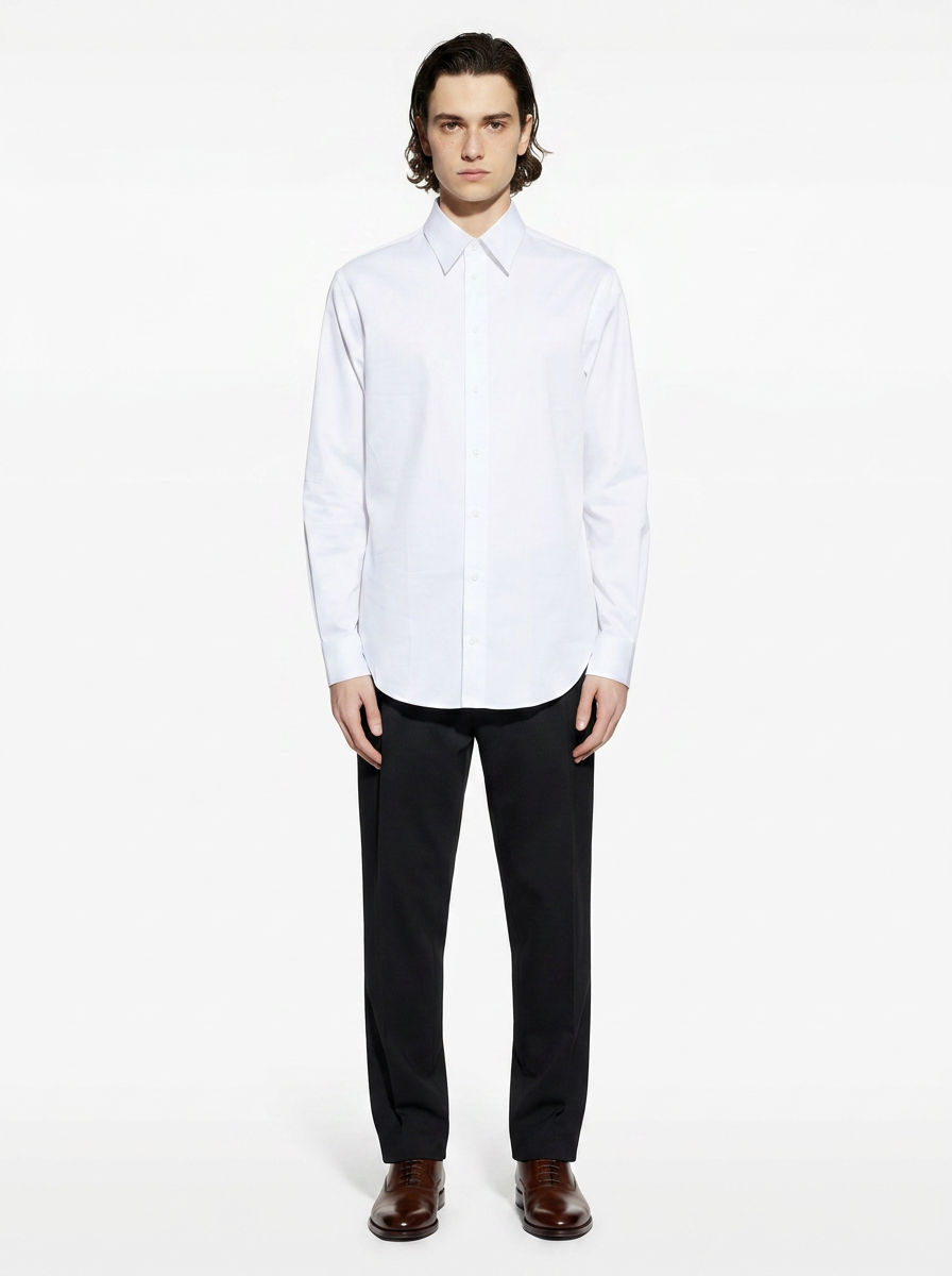 Solid White Men's Italian Shirt | Vol. 1