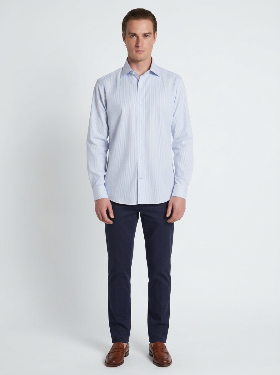 Striped Light Blue Men's Italian Shirt | Vol. 2