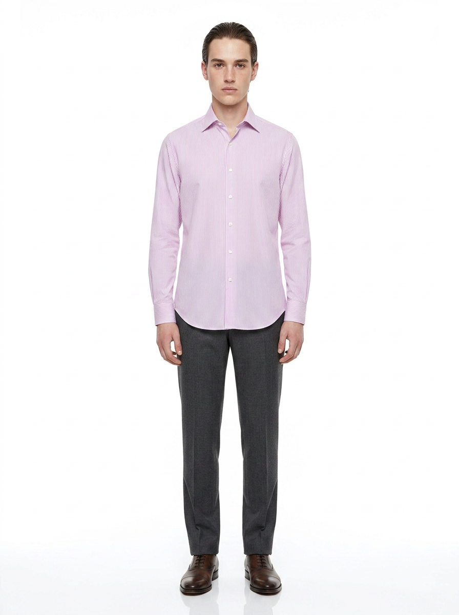 Striped Pink Men's Italian Shirt | Vol. 1
