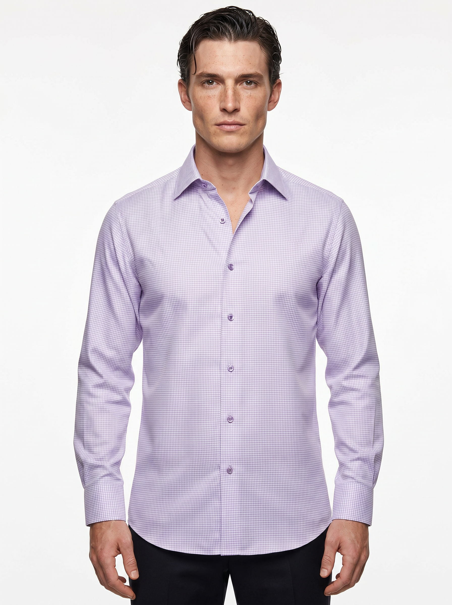 Textured Lavender Men's Italian Shirt | Vol. 1