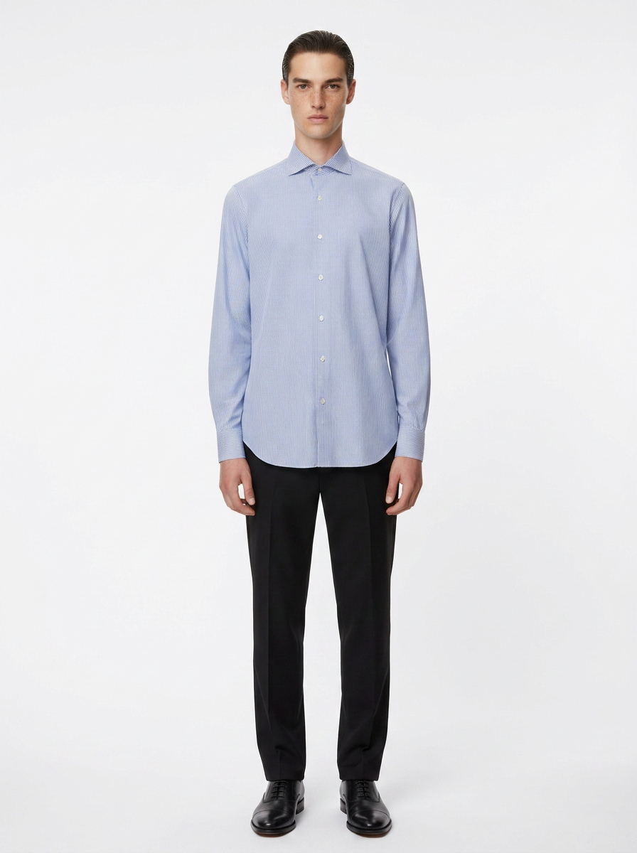 Striped Light Blue Men's Italian Shirt | Vol. 1