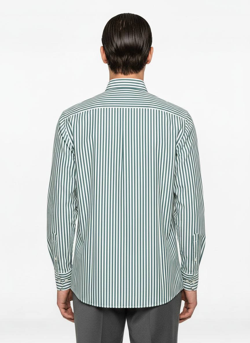 Striped Green Men's Italian Shirt | Vol. 1